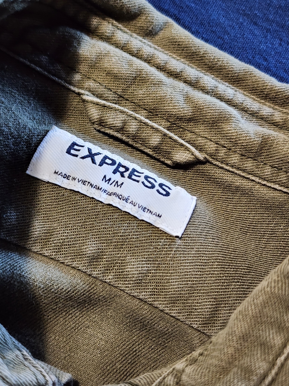 Express Olive Green Military-Style Field Jacket - Picture 9 of 10